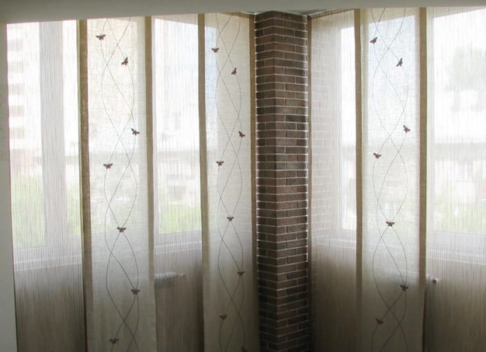Japanese curtains on the loggia