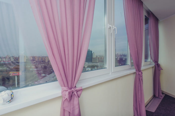 long curtains on the loggia