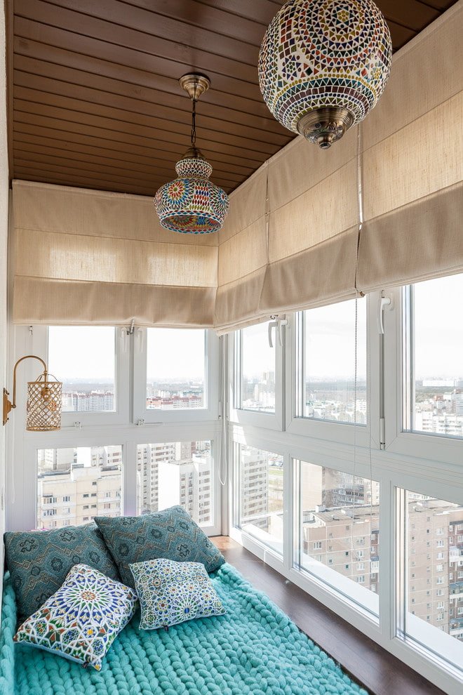 beautiful chandelier on the balcony