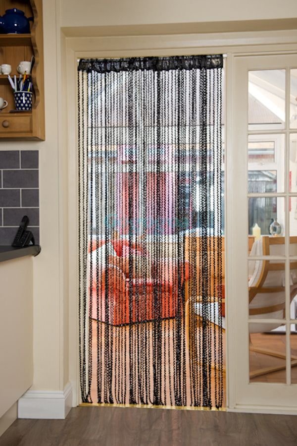 curtains-pendants on the door in the interior