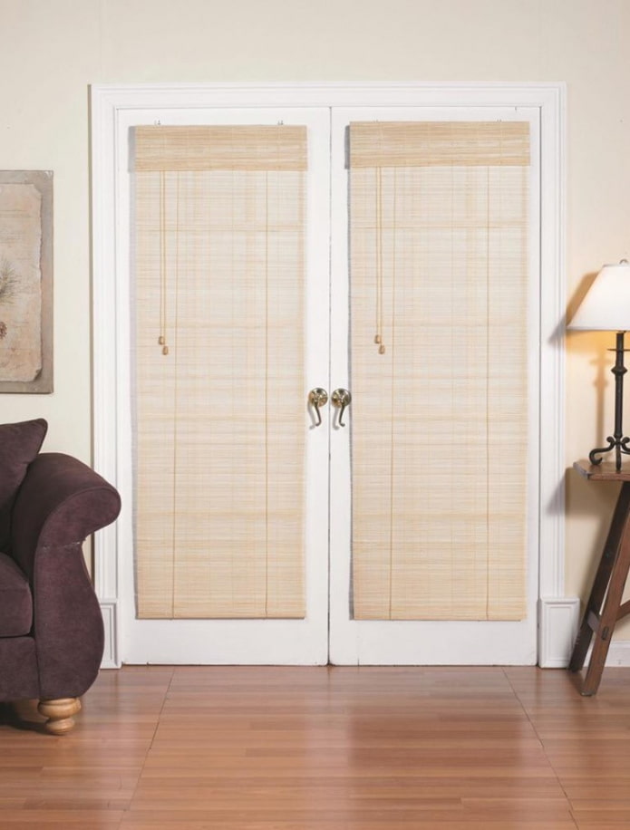curtains on the door in the interior