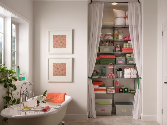curtains instead of a door in the interior
