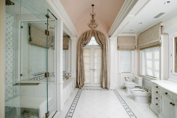 curtains on the door in a classic style 