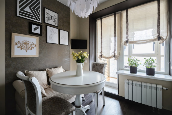 beige roman blinds in a modern classic