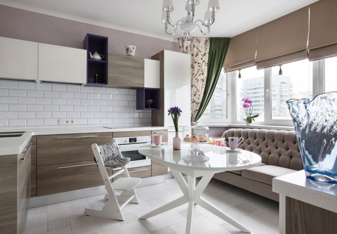 Bay window with a sofa