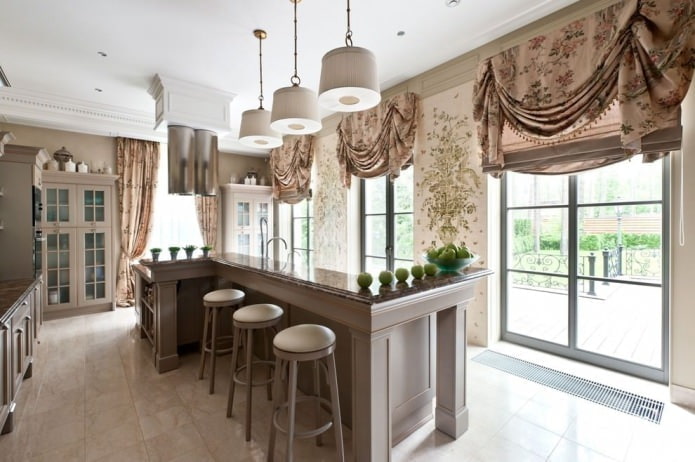 classic short curtains with a lambrequin