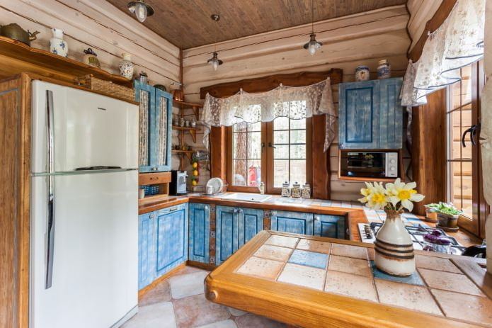 short curtains in country style