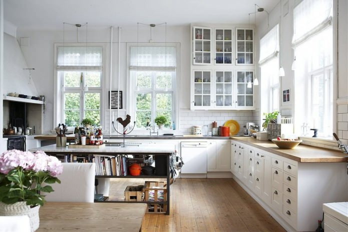 white kitchen set