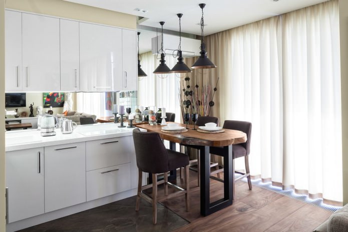 light curtains in the kitchen