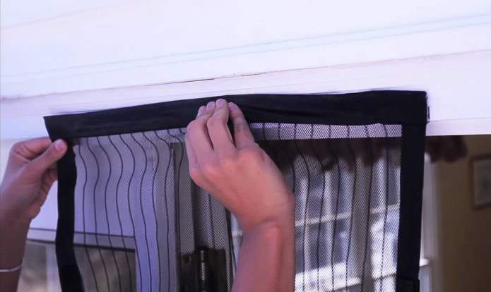 mounting curtains on the wall with Velcro