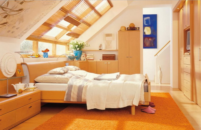 bamboo blinds on a dormer window