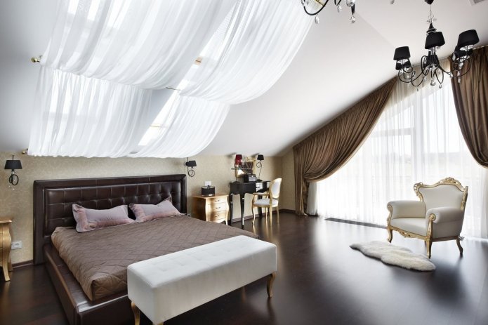 curtains on the dormer window