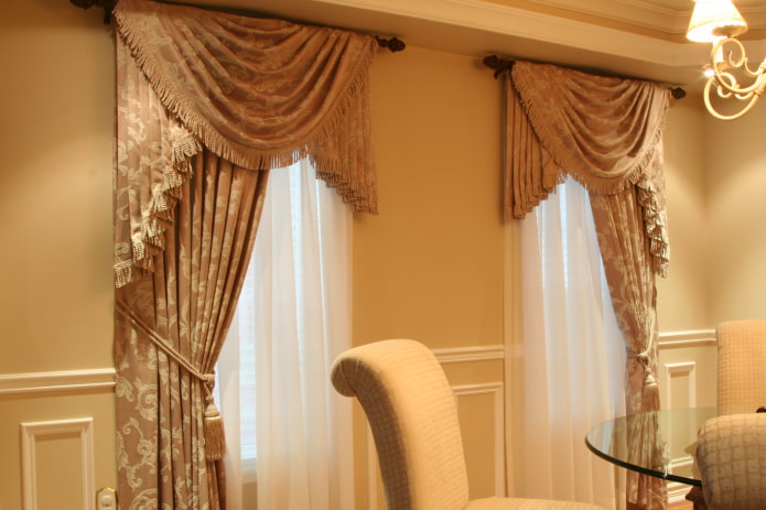 one-sided curtains in a classic style