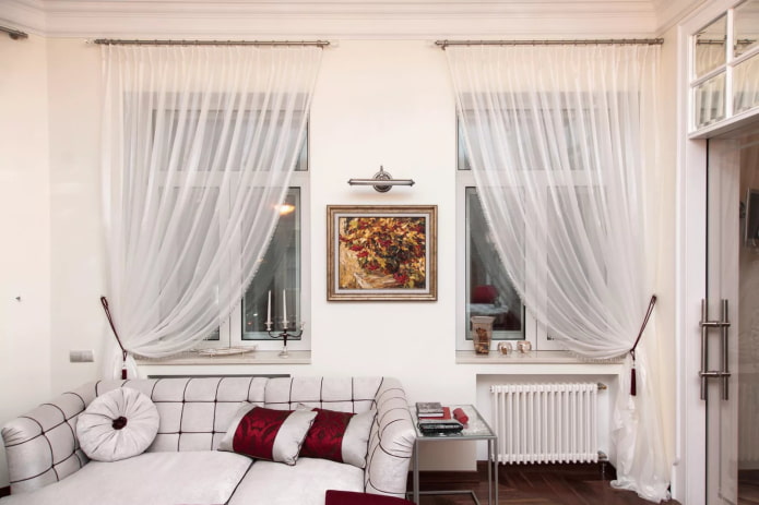 curtains on one side for two windows