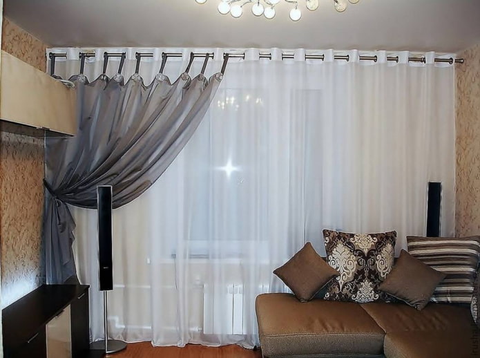 curtain on one side on loops