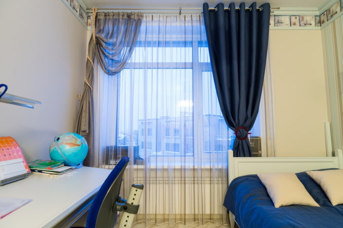 stylish curtains in a marine style