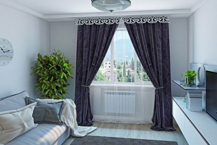 curtains with openwork lambrequin