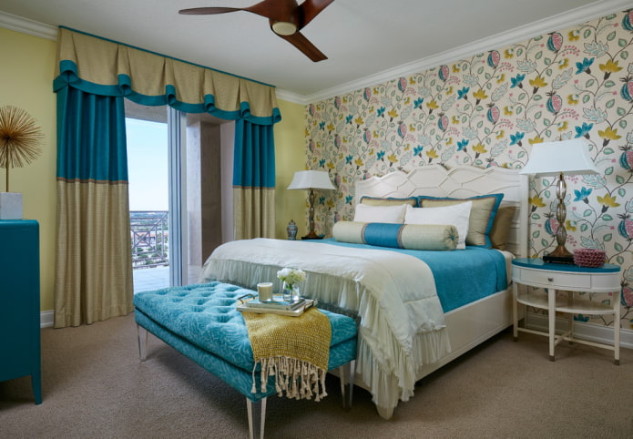 curtains with a two-color lambrequin