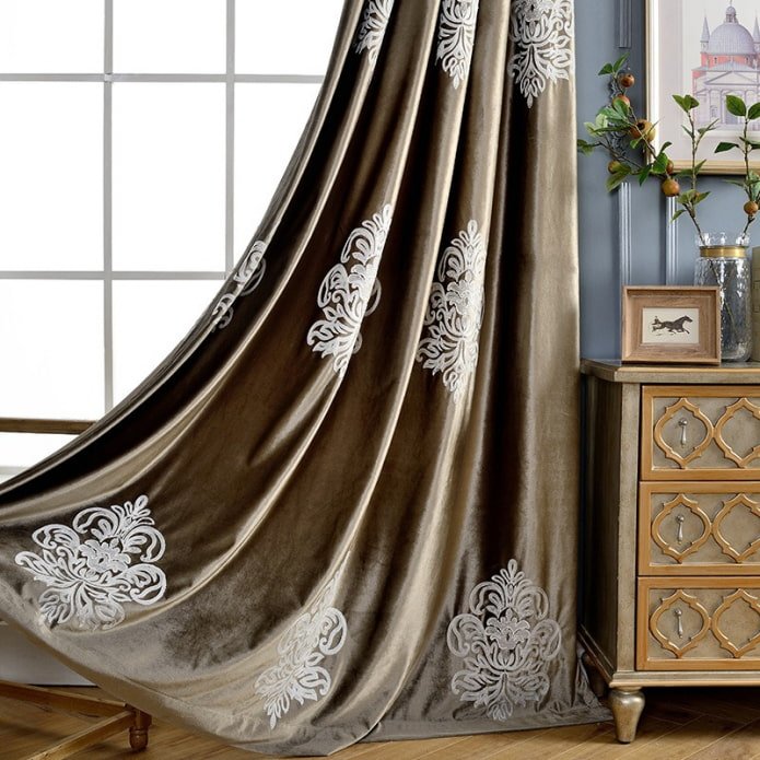 velvet curtains with patterns