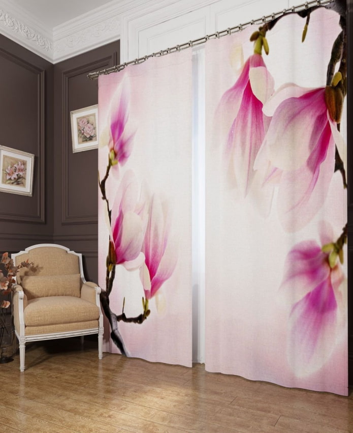 photo blinds with flowers