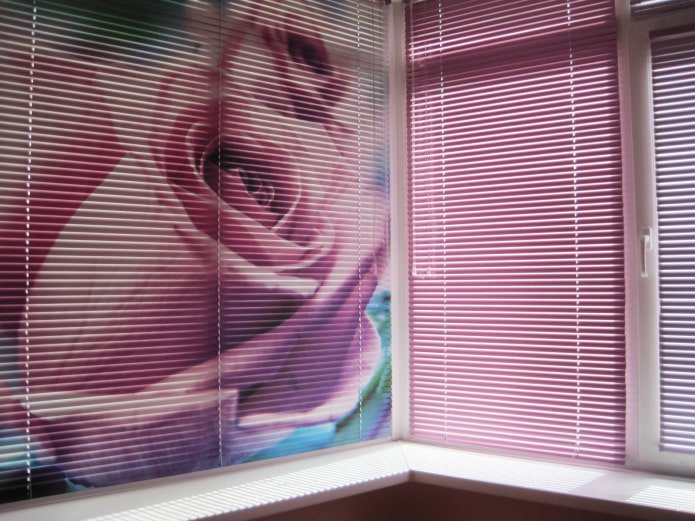 3D blinds with a rose image