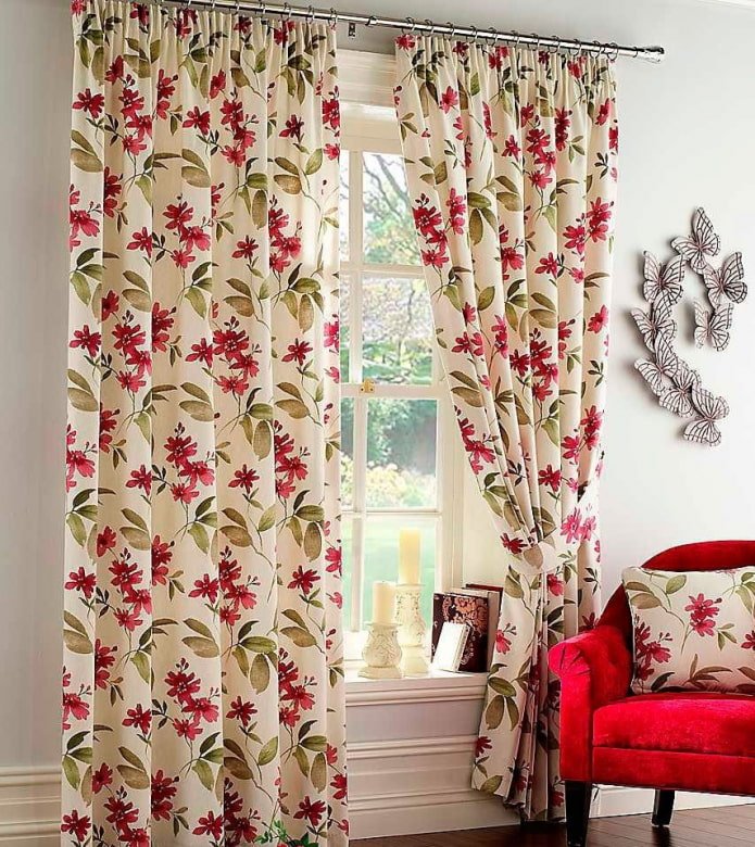 curtains with floral print