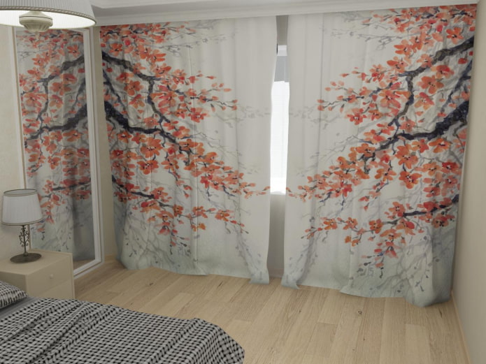 curtains with sakura