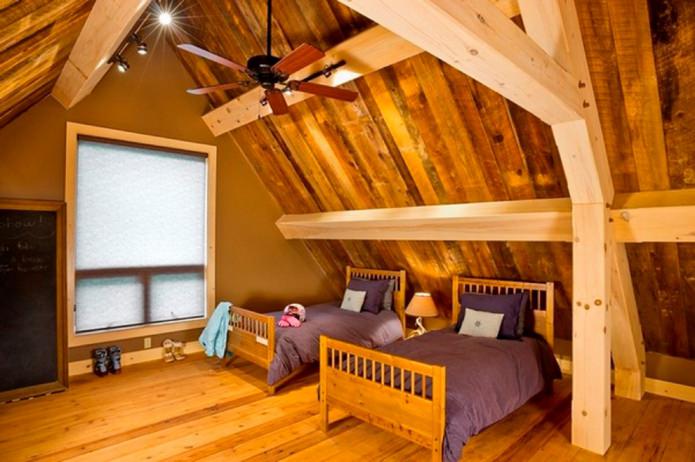 curtains on the attic floor