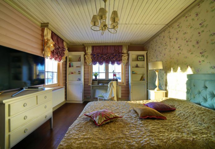 French curtains in the bedroom