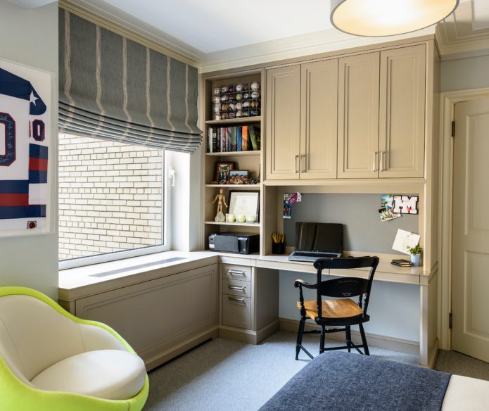 Roman blinds for a boy's nursery