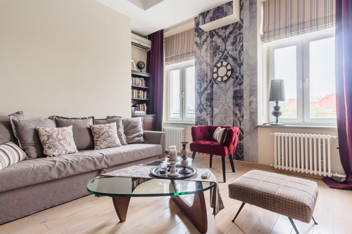 Roman blinds for the living room