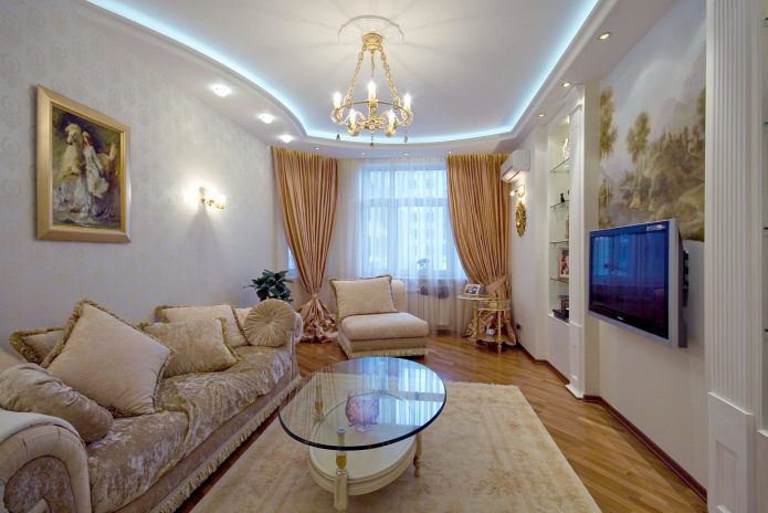 Classic style curtains for the living room