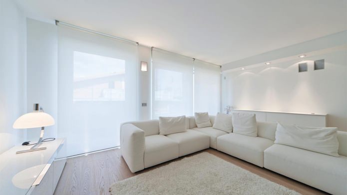 Roller blinds in the living room