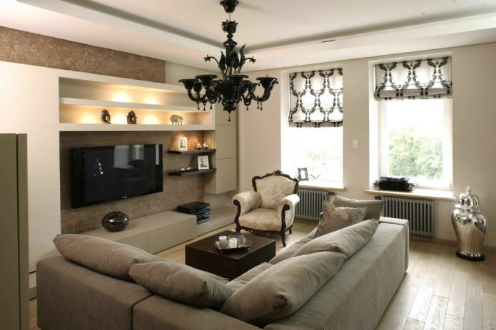 short curtains in the living room