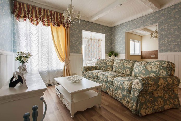 Provence style curtains for the living room