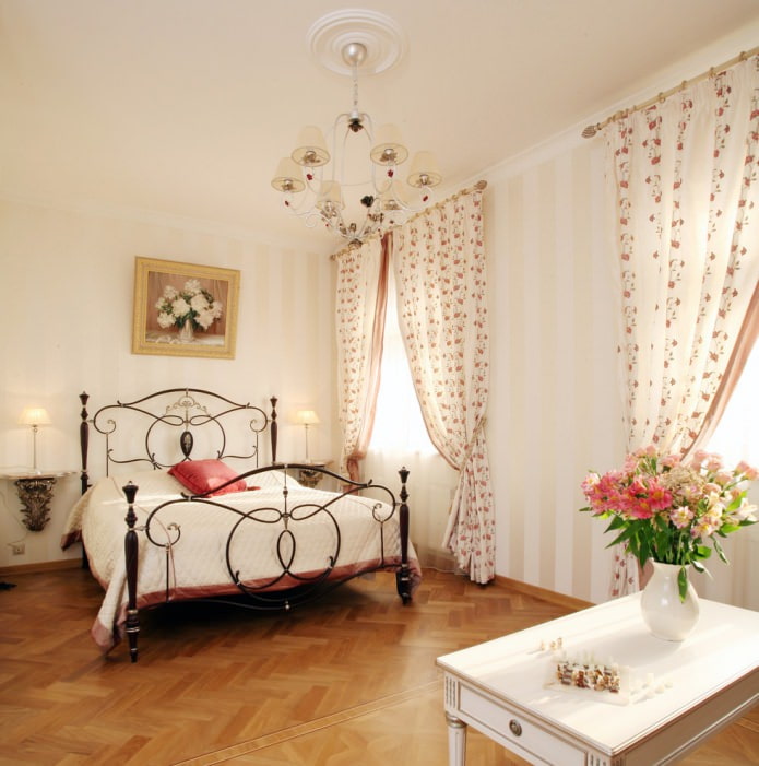 interior with wooden tubular curtain rod