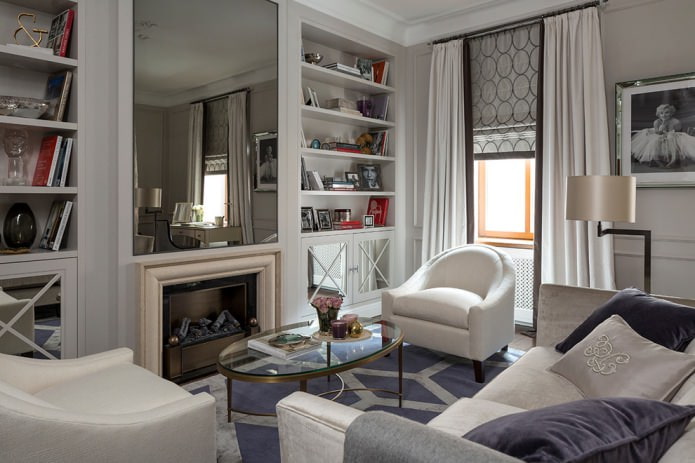 classic curtains combined with Roman