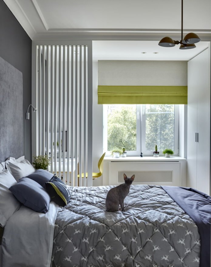 bright Roman blinds in the bedroom