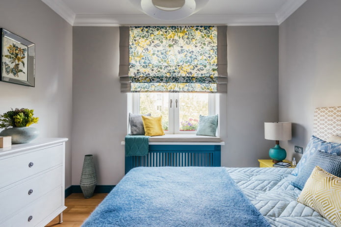 Roman blinds in the bedroom