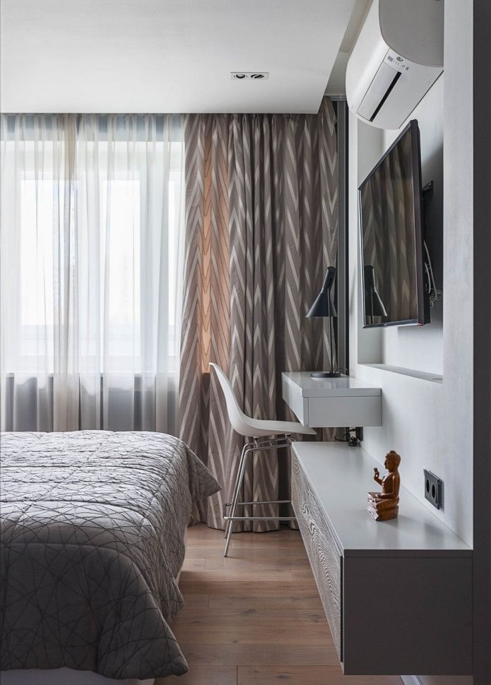 curtains with a geometric pattern