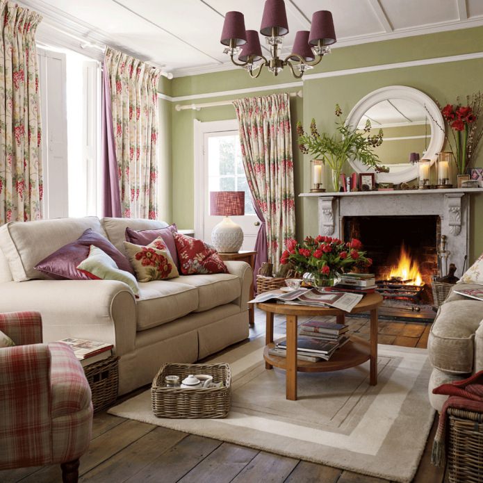 curtains with a floral pattern
