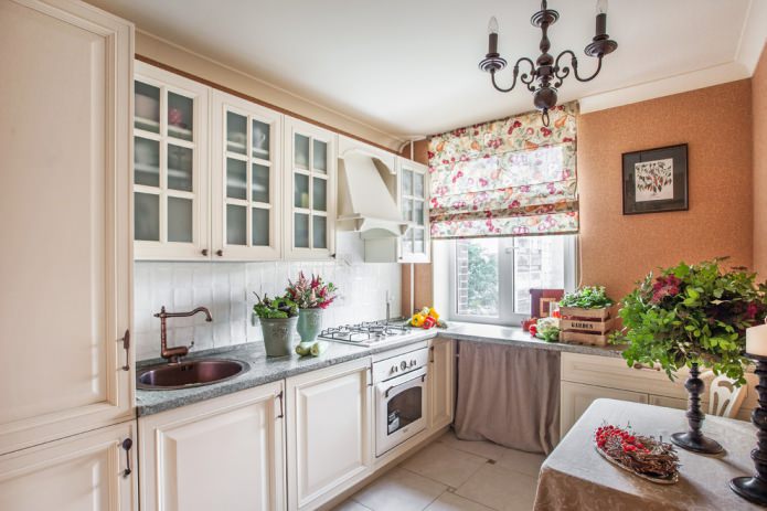 small-sized kitchen in a rustic country style