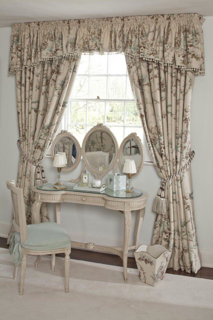 dense curtains in country style