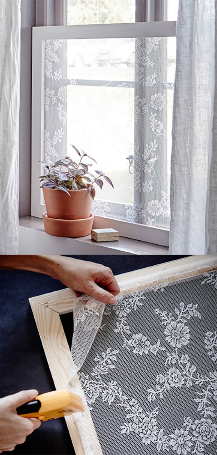 curtains for a window frame at a dacha
