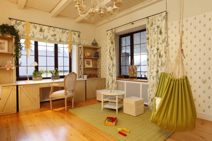 curtains in a nursery in the Provence style