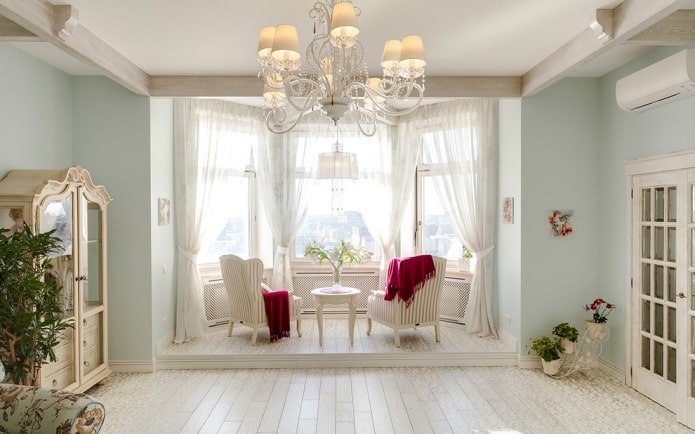 voile curtains in Provence style