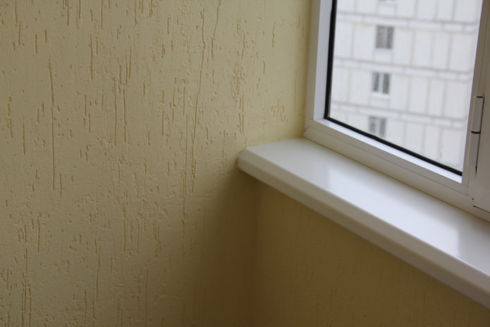 plaster on the balcony