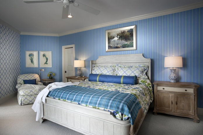 blue striped wallpaper