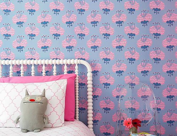 Blue and pink wallpaper