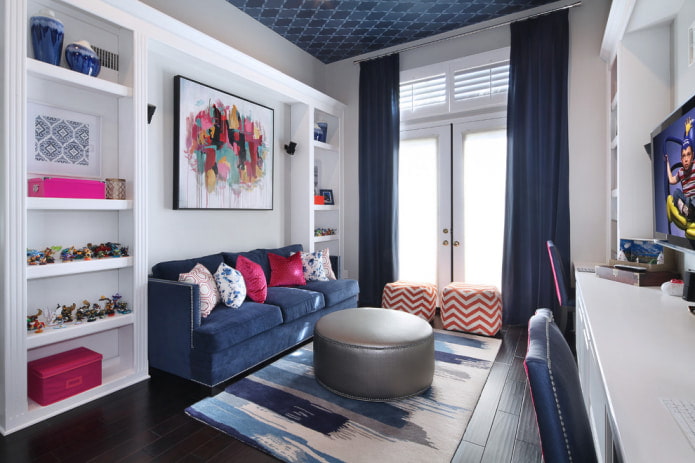 blue sofa